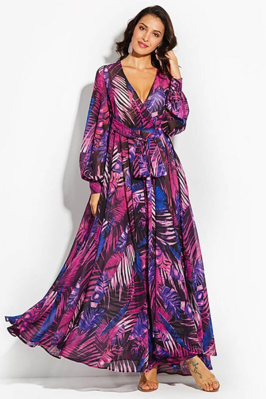 Robe Longue Bohème Exotique Col V