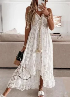 Hippie Robe Longue Blanche Boheme