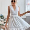 Robe Blanche Boheme Courte 265
