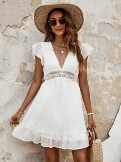 Robe Blanche Boheme Dos Nu 119