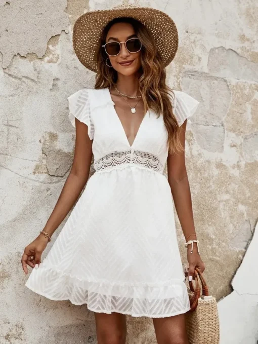Robe Blanche Boheme Dos Nu 119