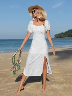 Robe Blanche Style Boheme Chic 218