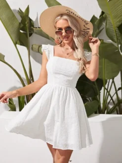 Robe Boheme Chic Courte Blanche 210