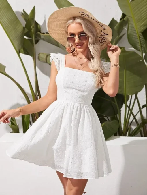 Robe Boheme Chic Courte Blanche 210