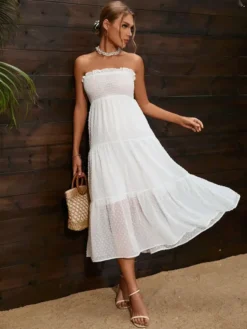 Robe Longue Blanche Boheme Dete 173