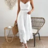 Robe Longue Blanche Boheme Dos Nu 197