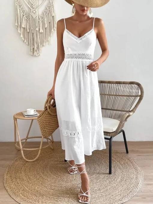 Robe Longue Blanche Boheme Dos Nu 197