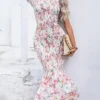 Robe Longue Blanche Fleurie 163