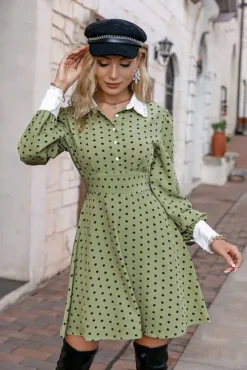 Robe Champêtre Verte Vintage 1
