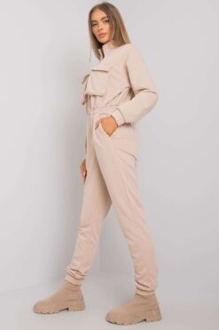 Combinaison Beige Zippee En Coton Vue Profil