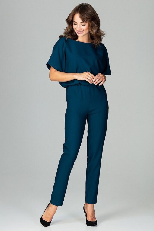 Combinaison bleu foncé à manches kimono