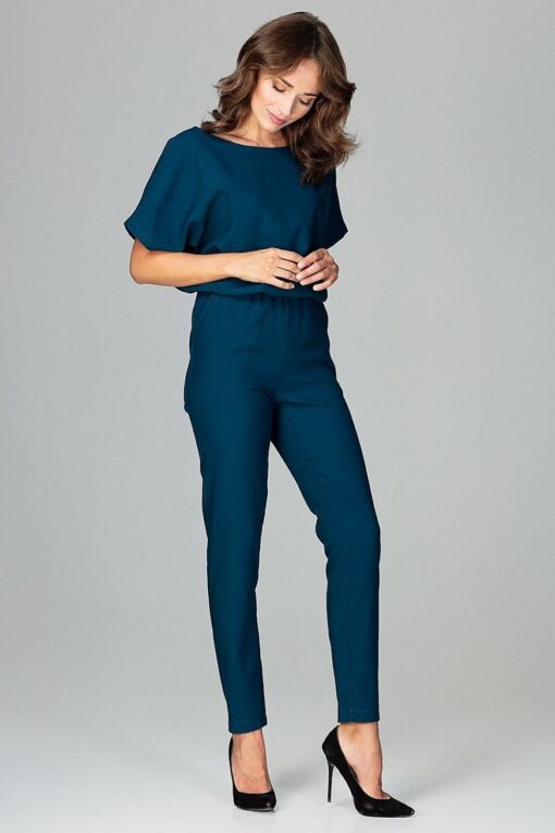 Combinaison bleu foncé à manches kimono