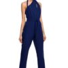 Combinaison bleu marine décolleté asymétrique