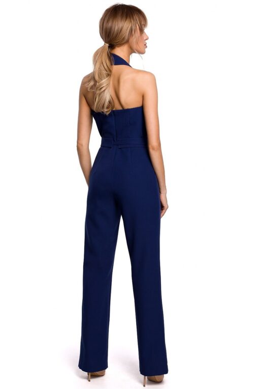 Combinaison bleu marine décolleté asymétrique