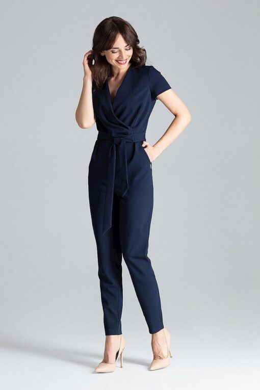 Combinaison bleu marine femme chic