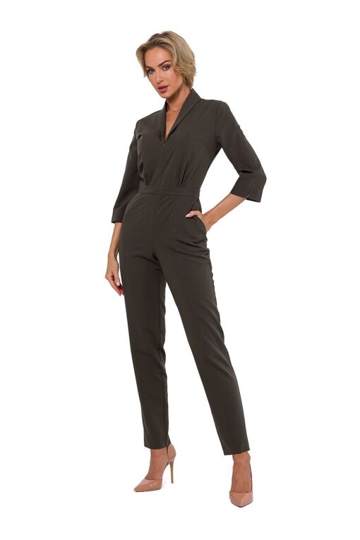 Combinaison femme manches trois quart kaki