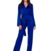 Combinaison Femme Satiné Bleu