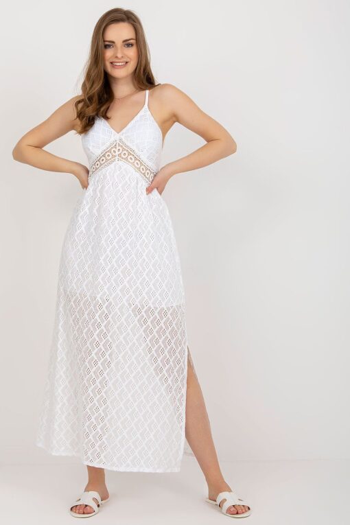 Robe blanche bohème longue