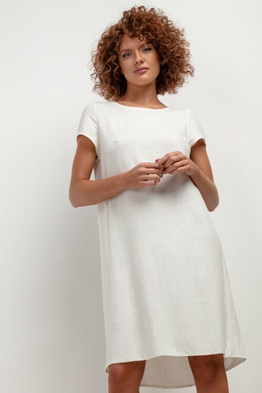 Robe blanche lin femme