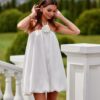 Robe courte blanche femme