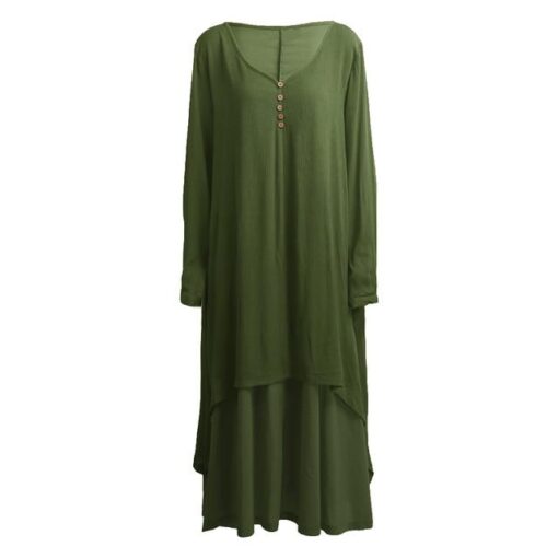 Robe Asymétrique À Manches Longues Hippie