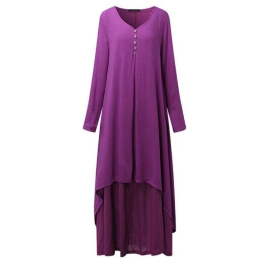 Robe Asymétrique À Manches Longues Hippie – Image 2