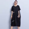 Robe Hippie En Coton À Col Rond