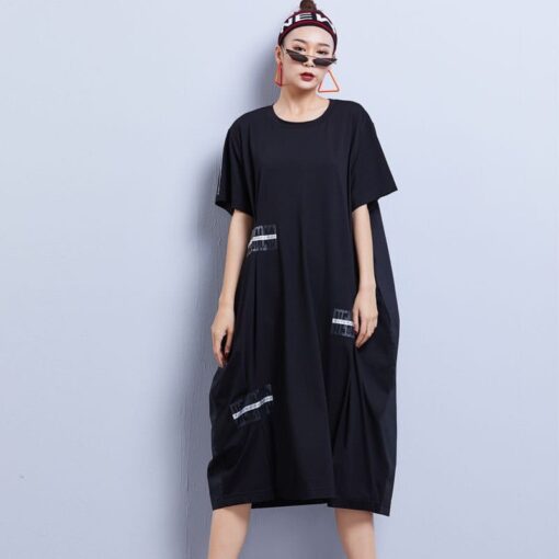 Robe Hippie En Coton À Col Rond