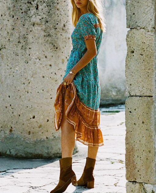 Robe Imprimée Florale Bohème Hippie – Image 2