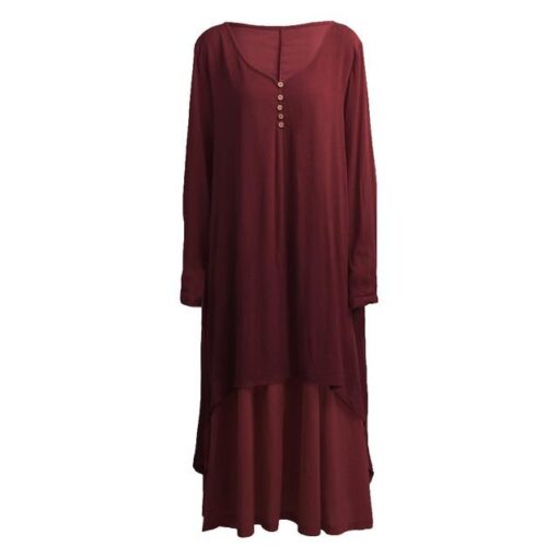 Robe Asymétrique À Manches Longues Hippie – Image 5