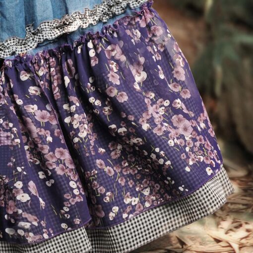 Robe En Jean Hippie À Patchwork Floral – Image 2