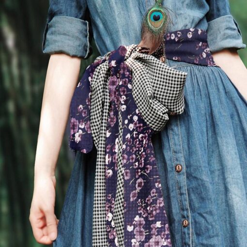 Robe En Jean Hippie À Patchwork Floral – Image 8
