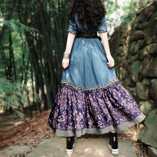 Robe En Jean Hippie À Patchwork Floral – Image 9