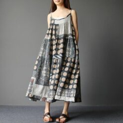 Robe Hippie À Pois Et Patchwork