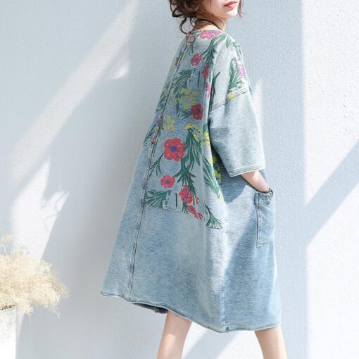Robe Chemise Hippie Ample Imprimée Florale – Image 2
