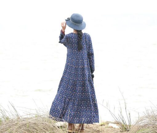 Robe Maxi Hippie Surdimensionnée Florale – Image 5