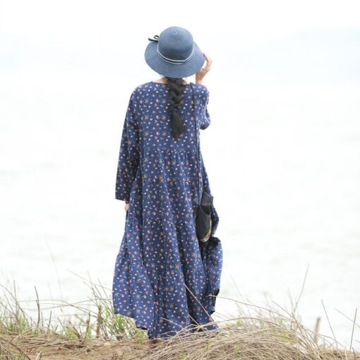 Robe Maxi Hippie Surdimensionnée Florale – Image 10
