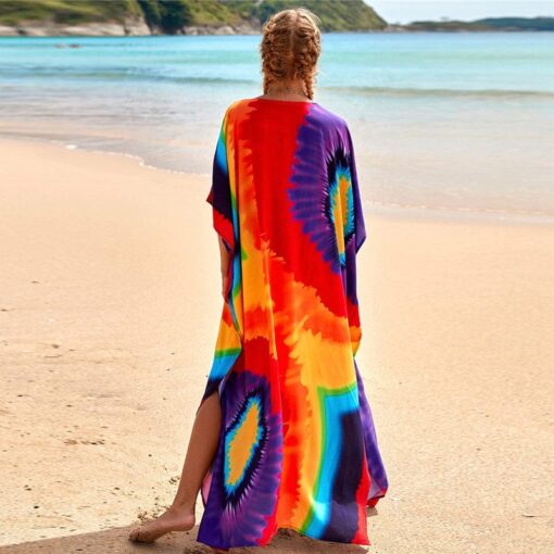 Robe Hippie Maxi Tie-Dye Arc-En-Ciel – Image 5