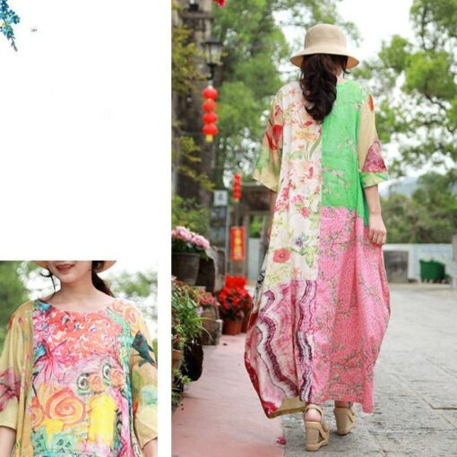 Robe Hippie À Patchwork Abstrait Phoenix – Image 8