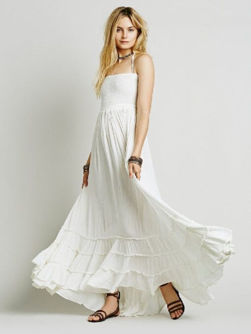 Robe D'Été Fluide Hippie Moderne À Taille Empire – Image 3