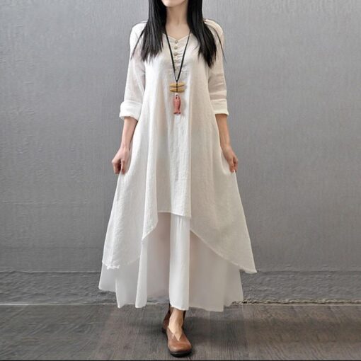 Robe Asymétrique À Manches Longues Hippie – Image 9