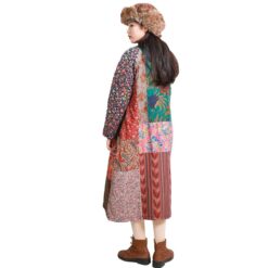 Manteau Hippie Chic Matelassé À Patchwork Aléatoire