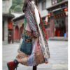 Manteau Hippie Vintage À Patchwork Aléatoire