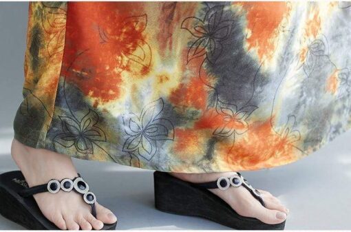 Robe Hippie Caftan Florale Tie-Dye