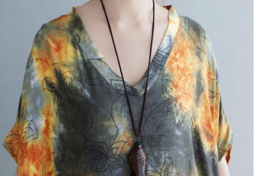 Robe Hippie Caftan Florale Tie-Dye – Image 2