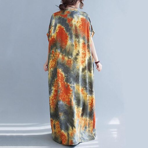 Robe Hippie Caftan Florale Tie-Dye – Image 3