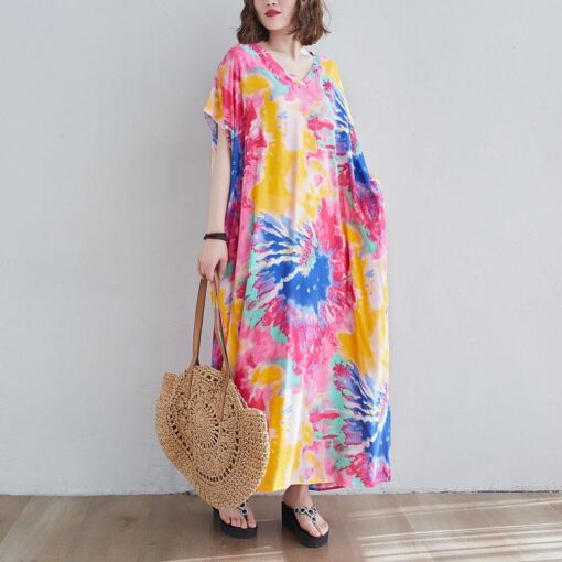 Robe Longue Hippie Chic Surdimensionnée – Image 2
