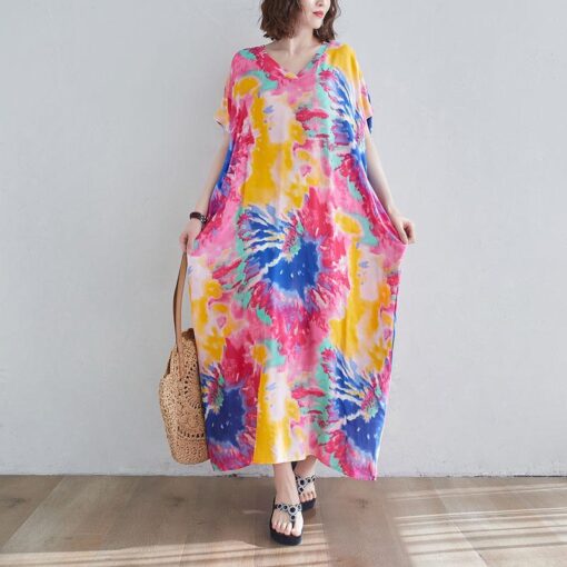 Robe Longue Hippie Chic Surdimensionnée – Image 4