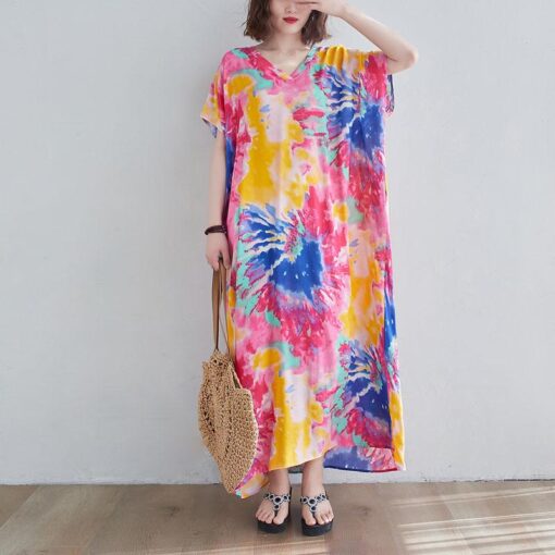 Robe Longue Hippie Chic Surdimensionnée – Image 5