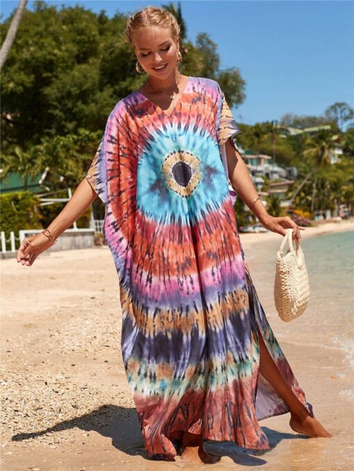 Robe Hippie Chic Tie-Dye Œil Chakra Ajna – Image 3